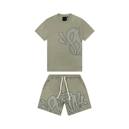Synaworld T-Shirt and Shorts Logo Twinset - Sage